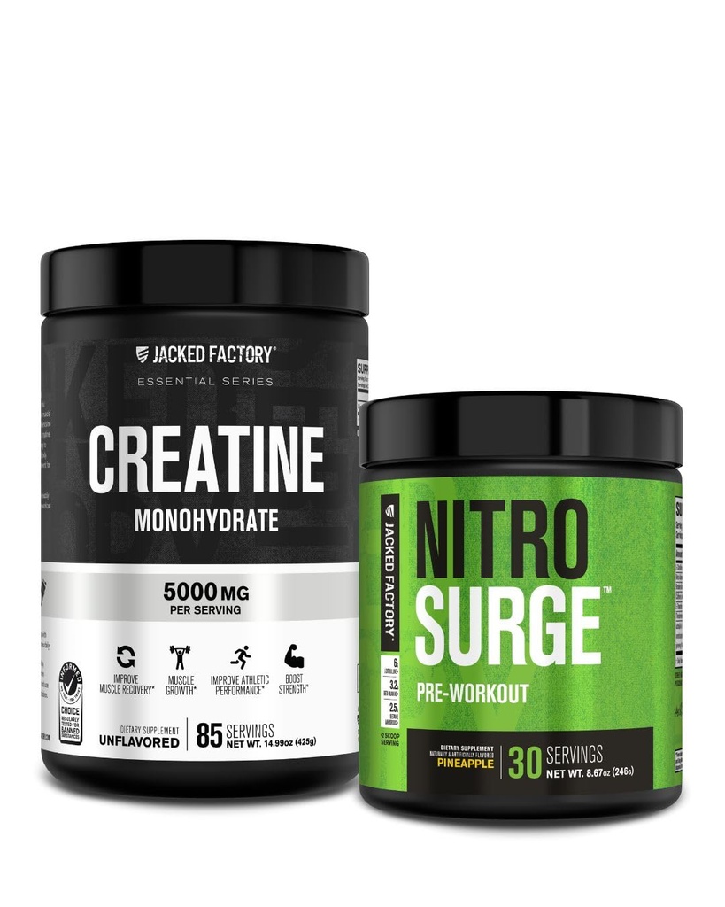 Jacked Factory Nitrosquide Pre- Workout w Ananasie i Kreatynie Monowodzian dla mężczyzn i kobiet