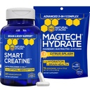 NATURAL STAKS Kreatyna Monhydrat & Magtech Hydrate Bundle - 2500mg Creature + 200mg Elemental Magnezu Per Serving - Wspomaga nawadnianie, zdrowie i wytrzymałość mózgu - 44 całkowite służby