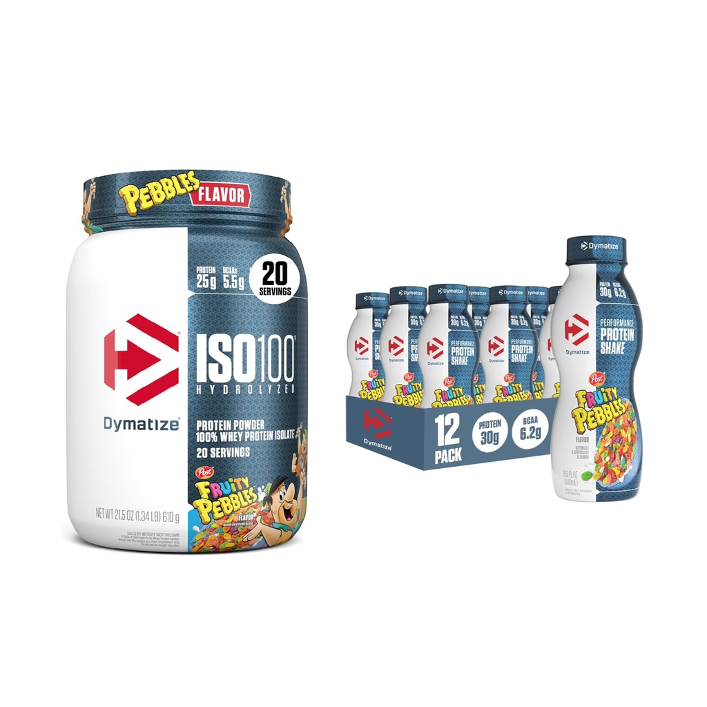 Paleta protein dymatyzujących, wiórów owocowych (12 opakowań) + ISO100 Powder Protein Isolate, Wisienki owocowe (20 Serwatek)