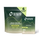 Nutrition On The Go Vegan Protein Powder Pakiety z Creatine - 20 g Proteins Plant + 5 g Creatine - Single- Serve Travel Protein Powder - All- Natural, Gluten- Free - Czekolada - (6- Pack)