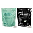 Białko Wegańskie B- FIT B + Just Creatine - Pea Protein Powder 600g - Białko oparte na roślinach Shake - Monowodzian kredowy proszek - Creapure - 90 Słupki - 450 g