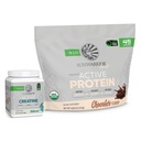 Sunwarrior Active Protein Powder Plant- based 45 Służenia Czekoladowy aromat & Kreatyna Monohydrat Proszek 60 Słupki