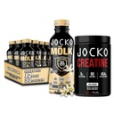 Jocko Mölk Grass Fed Protein Shakes - Gotowy do picia (opakowanie 12) Vanilla + Jocko Creatine