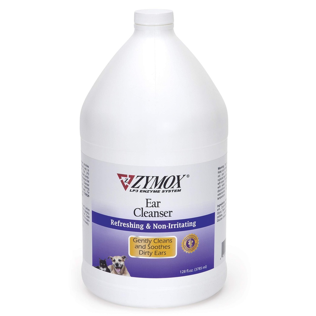 Zymox roztwór do czyszczenia uszu dla psów i kotów, 1 Gallon