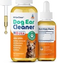 Pup Labs Ear Clear, Natural Dog Ear Cleaner and Infection Treatment for Dogs, Dog Drops for Sartching, Irritation, & Wax Build- Up, 1 Oz butelka z kroplomierzem