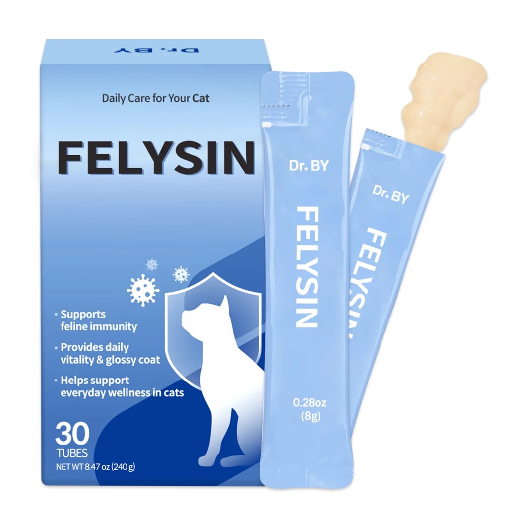 Lekarz przez FELYSIN L- Lysine dla kotów Lickable immunologiczny suplement wsparcia ulgi alergii, kichanie, Runny Nos, zimno, Watery Eyes Research Health z Beta- Glucan & Tauryne - 30 Indywidualnie pakowane