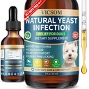 VICSOM Natural Dog Yeast Infection Treatment for Dogs, Swędzonej Skóry i Uszy Leczenie Naturalne Wsparcie ulgi alergicznej, Dog Yeast Infection Relief, Wsparcie Irritation, Swędzenie & Zapalenie 60ml