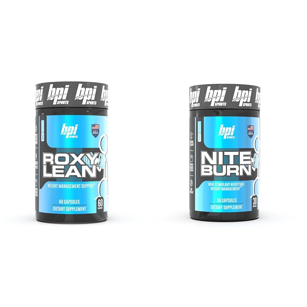 BPI Sports RoxyLean Extreme Fat Burner & Nite Burn Nighttime Fat Burner & Sleep Support, 60Count & 30 Służenia