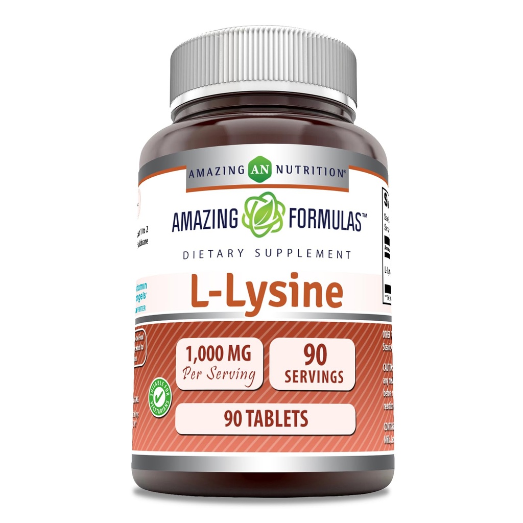 Amazing Supples L- Lysine 1000mg Amino Acid Tablets Supplement