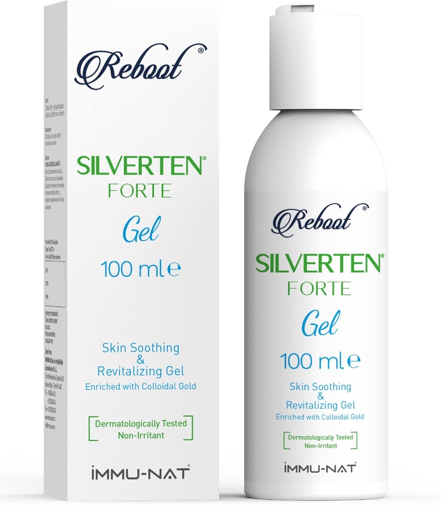 Reboot Silverten Forte - Antimicrobial Silver Wound Care Gel - 3.4oz - Szybka pierwsza pomoc dla oparzeń, Swędzenia i Blizny - Chłodzenie, Kojąca i Rewitalizacja - Bezpieczne dla dzieci i zwierząt domowych