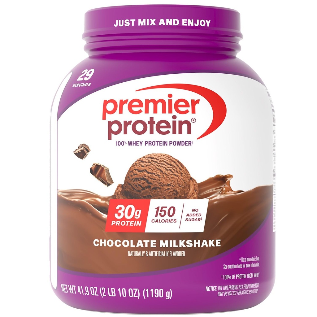 Premier Protein Powder, Czekoladowy Milkshake, 30g Protein, 1g Sugar, No Soy, Gluten Free, 41.9oz (29 Servings)