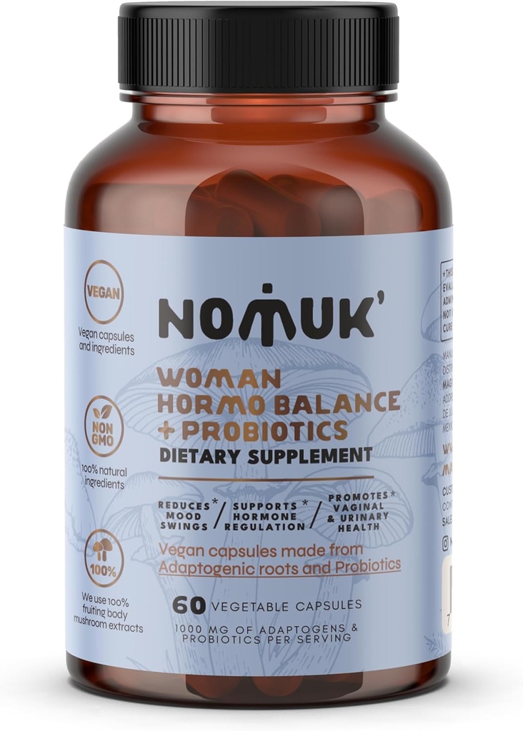 hormo Balance + probiotyki dla kobiet, Suplement diety z Shatavari root, Maca Schisandra & Ginseng Extract, probiotyki do pożywienia, Zdrowie immunologiczne 60 Kapsułki