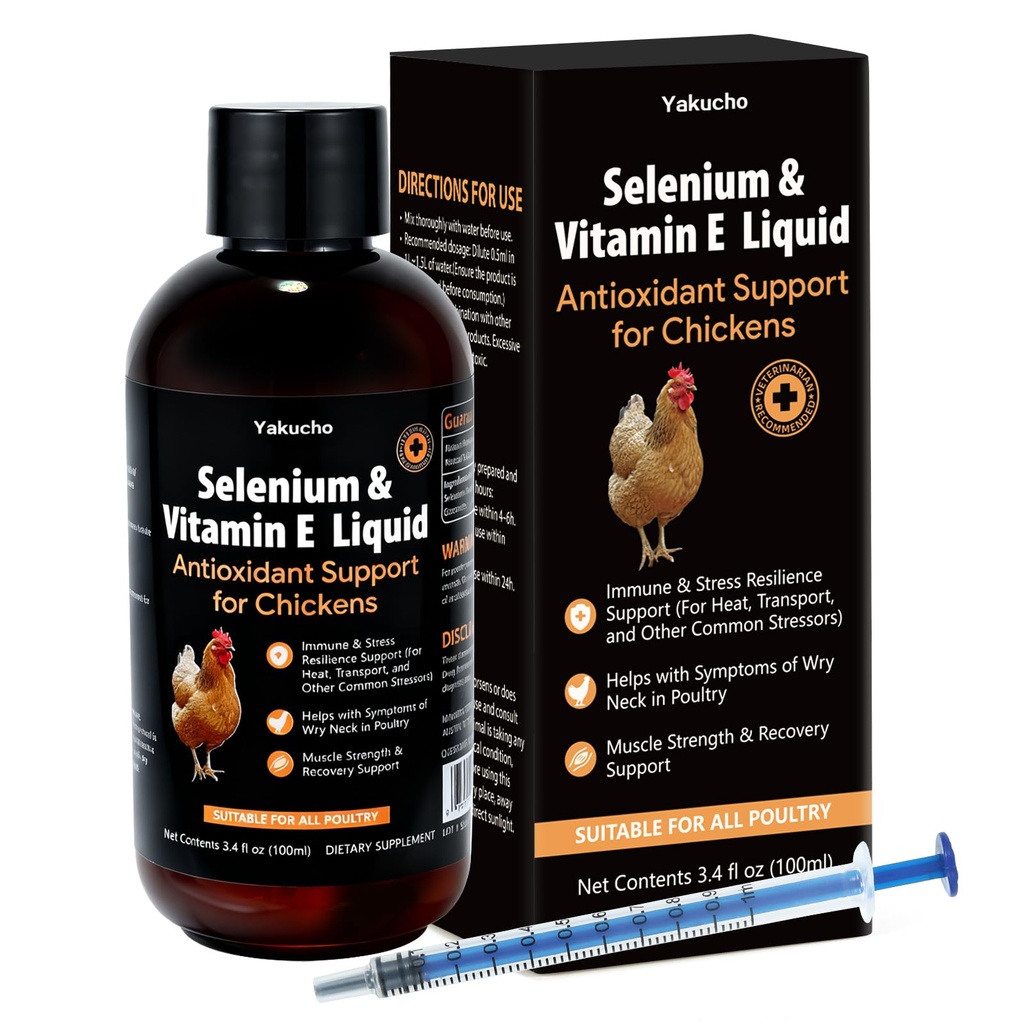 E+S Poultry Vitality Formula | Selenium for Chickens and All Poultry | Nutrient Support Liquid for Energy Balance and Mobility | Feed Mix Additive for Healthy Growth