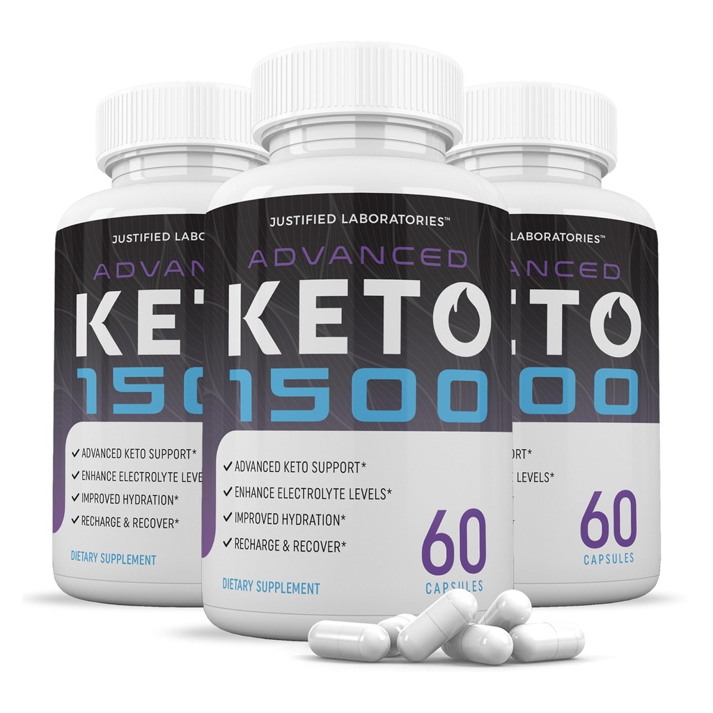 (3 Pack) Advanced Keto 1500 Keto Pigułki 1275MG Nowa i ulepszona formuła zawiera jabłko cydr Octan Extra Virgin Olive Oil Powder Green Tea Leaf 180 Kapsułki