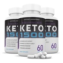 (3 Pack) Advanced Keto 1500 Keto Pigułki 1275MG Nowa i ulepszona formuła zawiera jabłko cydr Octan Extra Virgin Olive Oil Powder Green Tea Leaf 180 Kapsułki