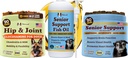 Natural Dog Company Senior Dog Bundle - Omega 3 Fish Oil 16oz + Senior Wellness Chews 90ct + Hip & Joint Chews 90ct - Joints support, Brain, Heart, Eyes, Skin & Mobility with Omega- 3s, Lion 's Mane & G