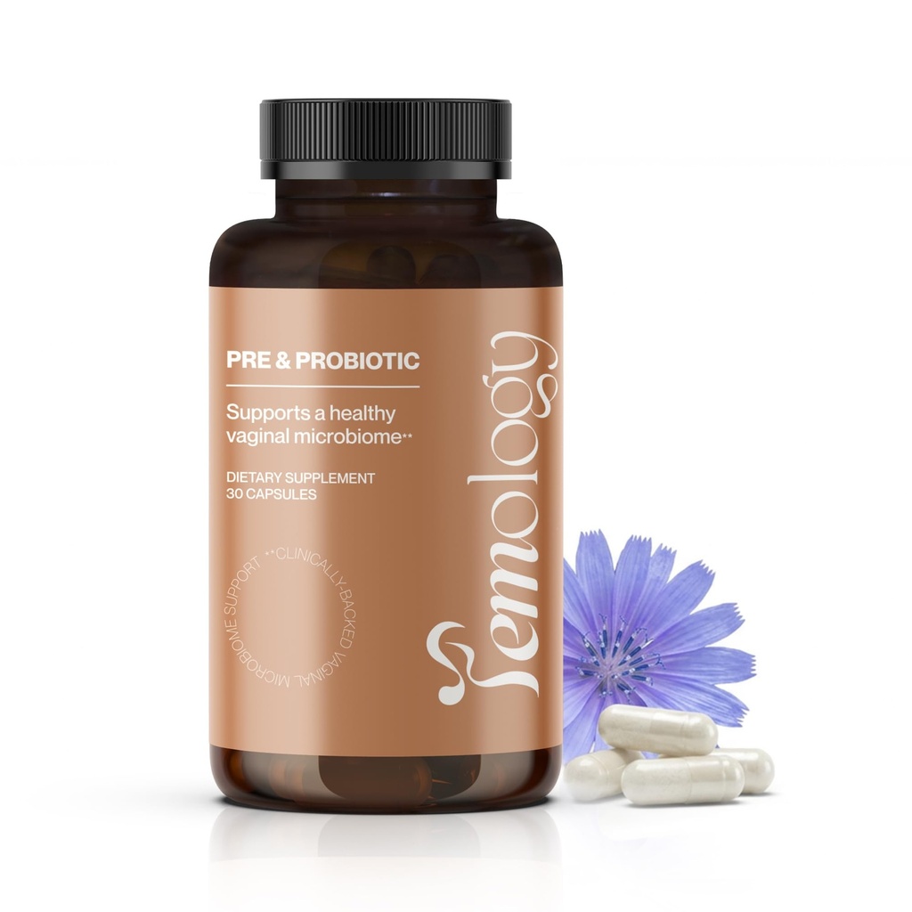 Pre & Probiotic - Probiotyczny Suplement do Bilansu Waginalnego PH z 23B CFU & Inulin Prebiotic do Intimate Wellness, Siedem Lactobacillus Strains, 30 Kapsułki