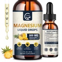 (2 opakowania) Magnezu Glicynian krople płynne 124; 1000mg Płynny kompleks magnezu z D3, L- Thea & GABA dla energii, snu, Nerwy i Heart Health, Wysoka absorpcja, Aromat ananasowy