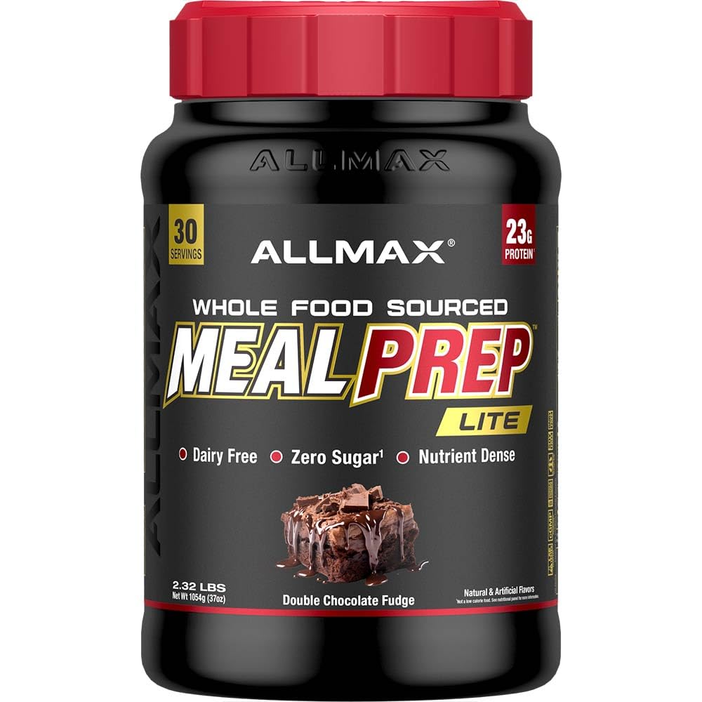 ALLMAX Nutrition MealPrep Lite Whole- Białko spożywcze proszek, bezmleczny, Keto- Friendly, 23 g białka, 30 Słupki (Podwójne czekoladowe Fudge)