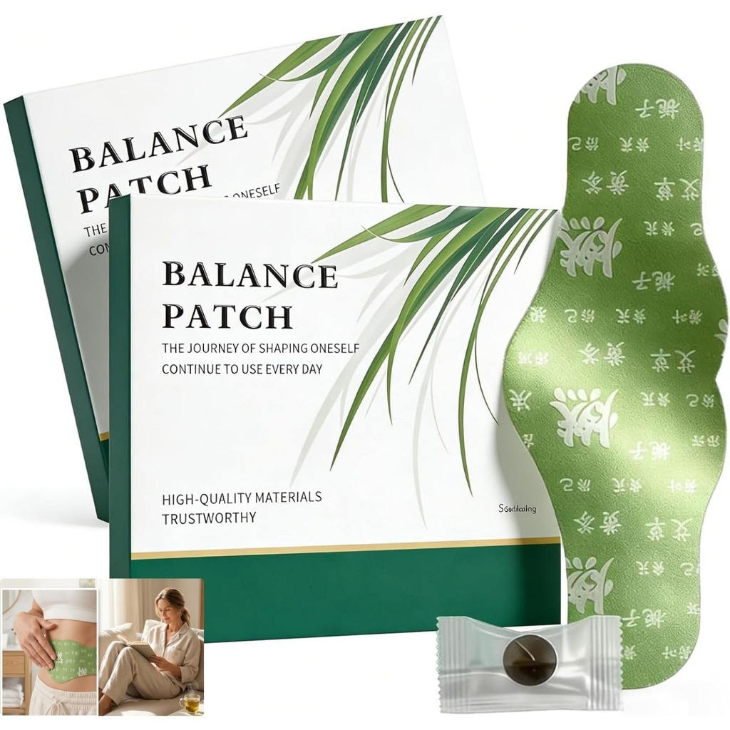 2 Pudełka Balance Patch, Japanese Herbal Stomach Patch z Plant- Based Składniki, Promotes Abdominal Comfort, Non- Irritating & Comfortable Adhesive, Easy Topical Use (10 Łaty)