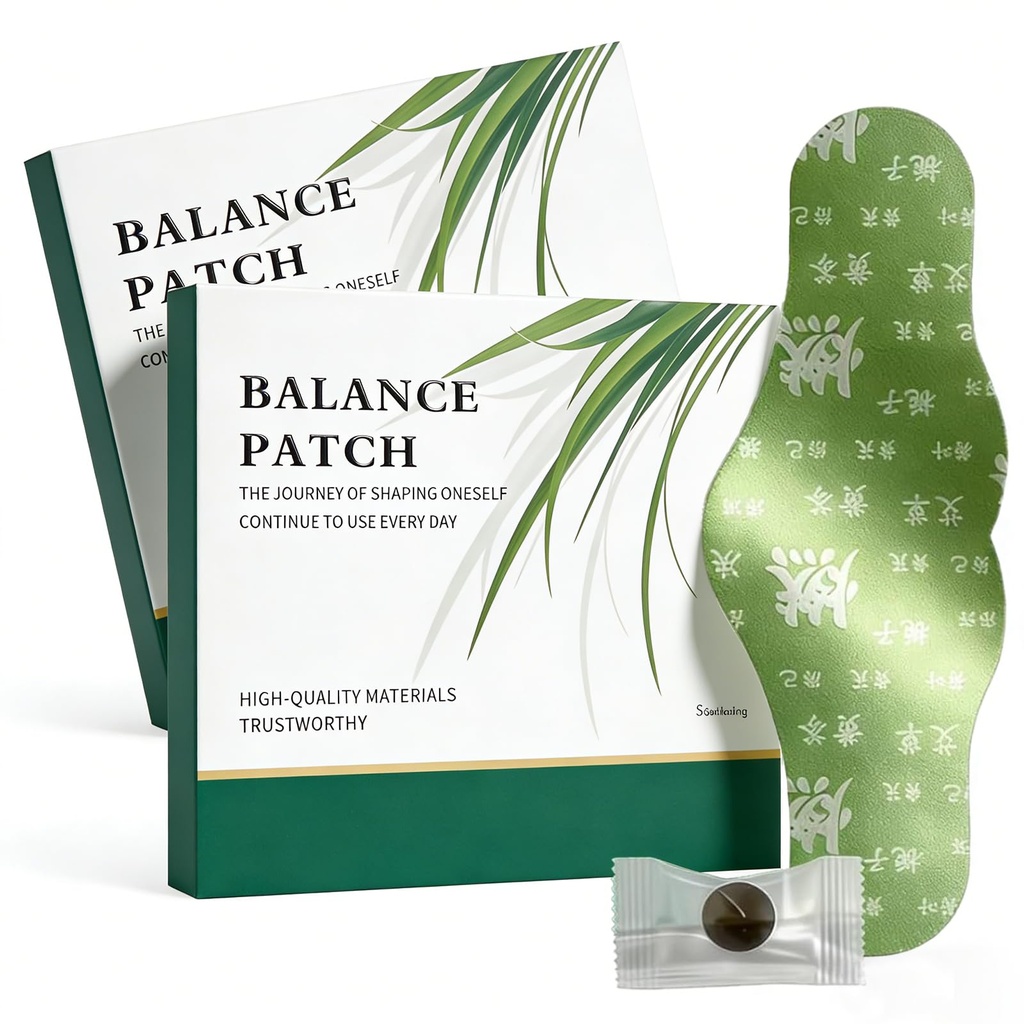 Balance Patch, Japanese Herbal Patch Stomach, Składniki oparte na plantacji, Promotes Abdominal Comfort Non-Irritating Design, Komfortowy Design Adhesive, Easy Topical Use (2 Boxes- 10 Patches)