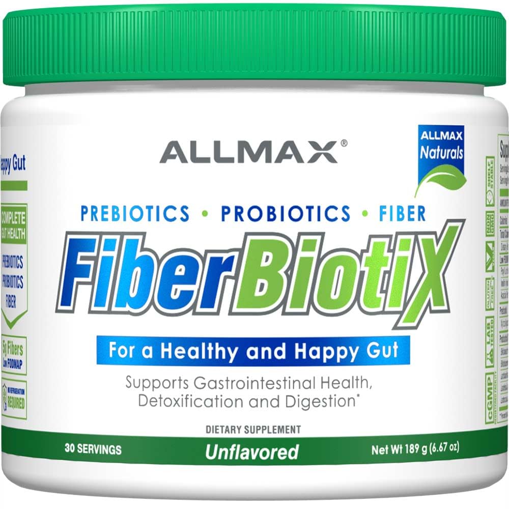 ALLMAX Naturals - FiberBiotix - Wspiera zdrowie żołądka i jelit, detoksykacji i trawienia dla zdrowej i szczęśliwej Gut (189g, Unflavored)