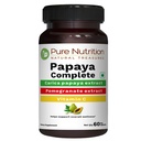 Pure Nutrition Papaya Complete - 60 Kapsułek Veg (Wspiera Odporność i trawienie płytek) Każda kapsułka zawiera 500mg Carica Papaya Fruit i ekstrakt liści. Non-GMO Yellow 124; Gluten- Free