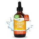 SANDHUHERBALS Cynk płynny dla dzieci, Toddlers i Babies 124; 4 Fl Oz Duża butelka szklana 124; Jonowe suplementy cynku Krople siarczanowe 124; Wsparcie immunologiczne 124; Łatwe w przyjmowaniu, Woda rozpuszczalna 124; Unflavored