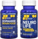 NATURAL STACKS NeuroLife + Dopamina Brain Food Bundle - wspomaga mentalny napęd i długowieczność mózgu * - 120 Kapsułki