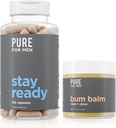 Pure for Men Stay Ready Fiber Supplement (120 Count) + Bum Balm Raw balsam dla mężczyzn