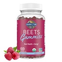 Ogród Życia Organiczne Gummie buraczane wykonane z pektyny z antyoksydantami, Witamina C, Witamina D & B12 dla Heart Health & Energy - Beets Gummies - Wegan, Gluten Free, Nie GMO, Malina, 30 Służenie