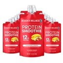 Designer Wellness Smoothie Protein, Prawdziwe owoce, 12g Białko, Niskie węglowodany, Cukier zero dodawany, Bez glutenu, Nie-GMO, Brak sztucznych kolorów lub aromatów, Truskawka Banana, 12 Hrabia