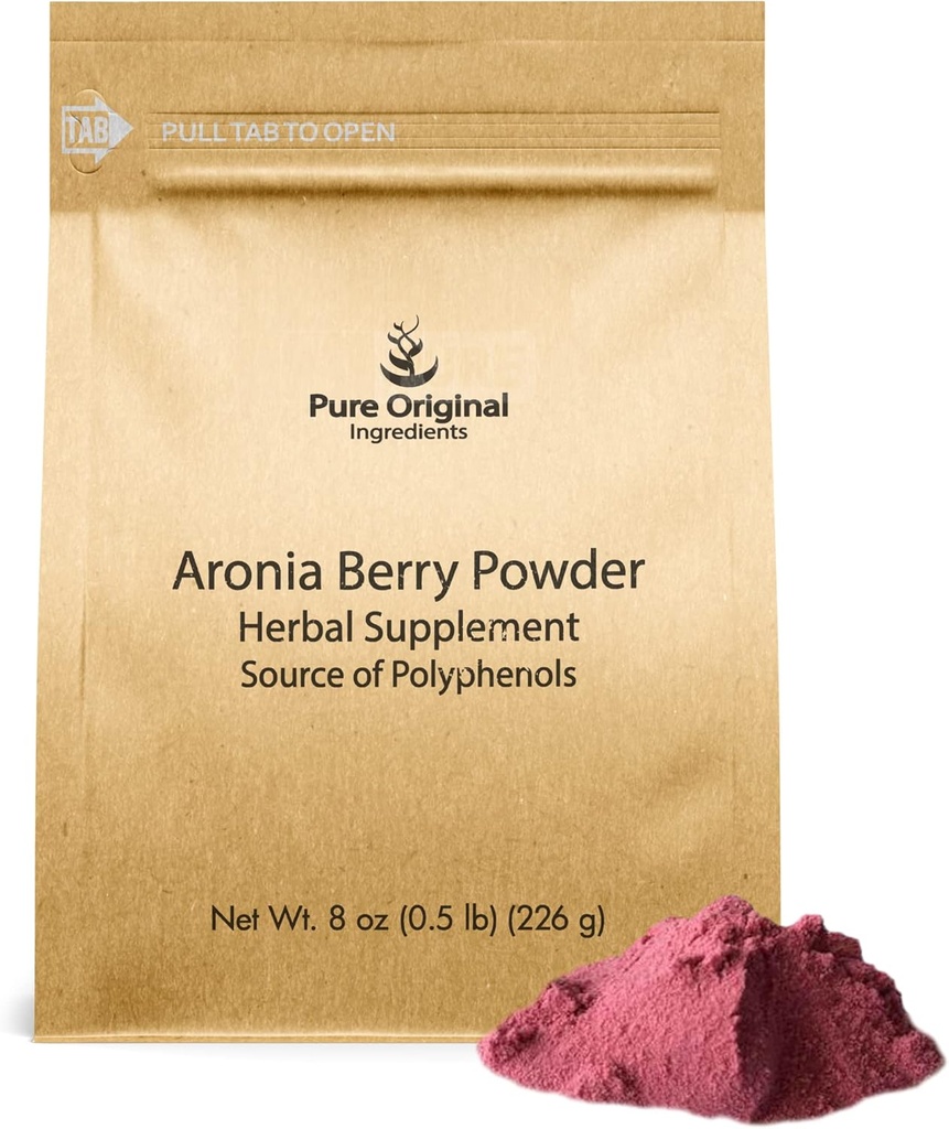 Proszek Aronia Berry (8 oz) Ekstrakt suplementu owoców, zawsze czysty, bez dodatków lub wypełniaczy