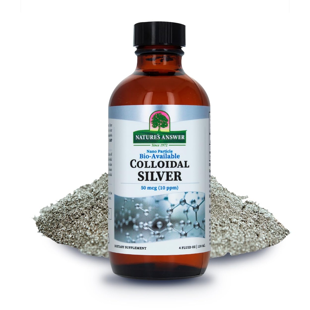 Colloidal Silver Liquid 10 PPM 50 MCG High Potency Superior Elemental Silver Liquid Salve Immune Supplement Supplement, 4 fl.