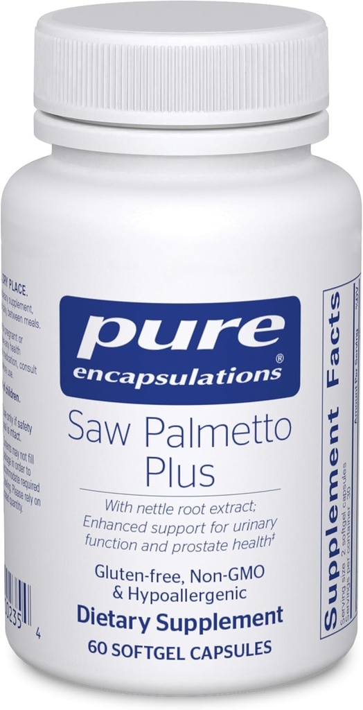Pure Encapsulations Saw Palmetto Plus Size 124; z Nettle Root Extract do wspierania funkcji moczowych