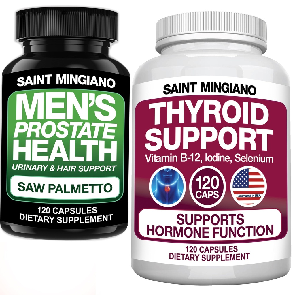Suplement wsparcia tarczycy 120 Kapsułki - z - Men 's Prostate Health Supplement - 120 Kapsułki