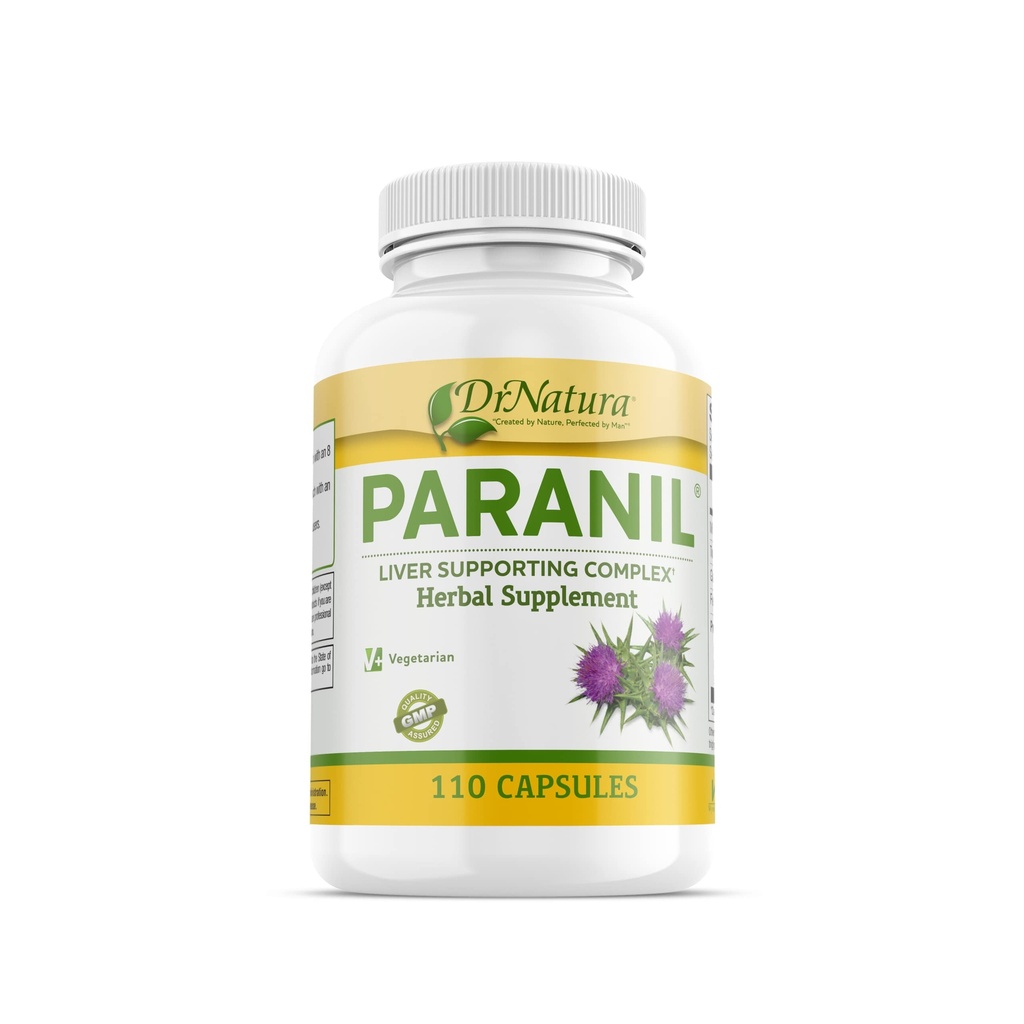 DrNatura Paranil ® Wątroba i Colon Cleanse - 17 Herbal Complex with Milk Tistle for Detoksyfication, 110 Kapsułki wegetariańskie