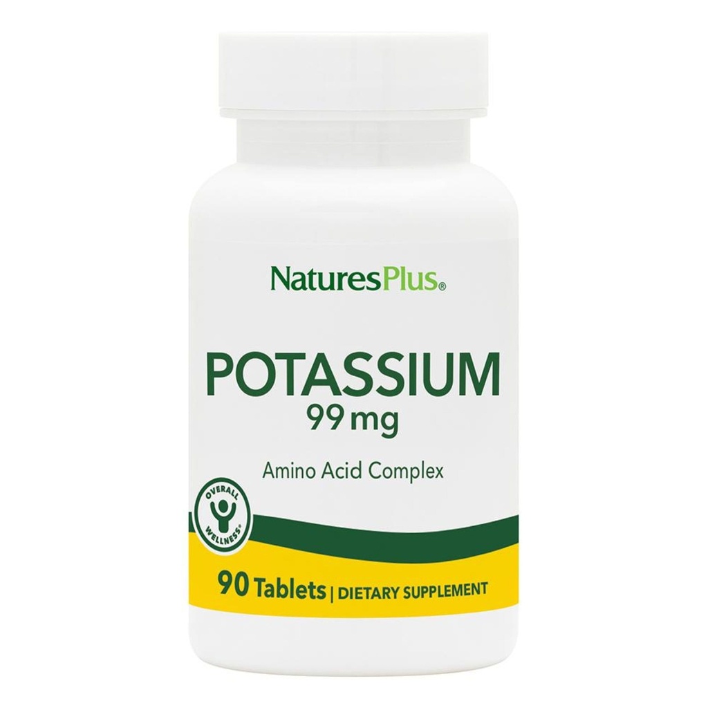 Przyroda Plus potasu 99 mg, 90 Tabletki - Wspiera zdrową równowagę elektrolitów i ogólnie Well- Being - Gluten Free, Wegetarianin - 90 Służenia