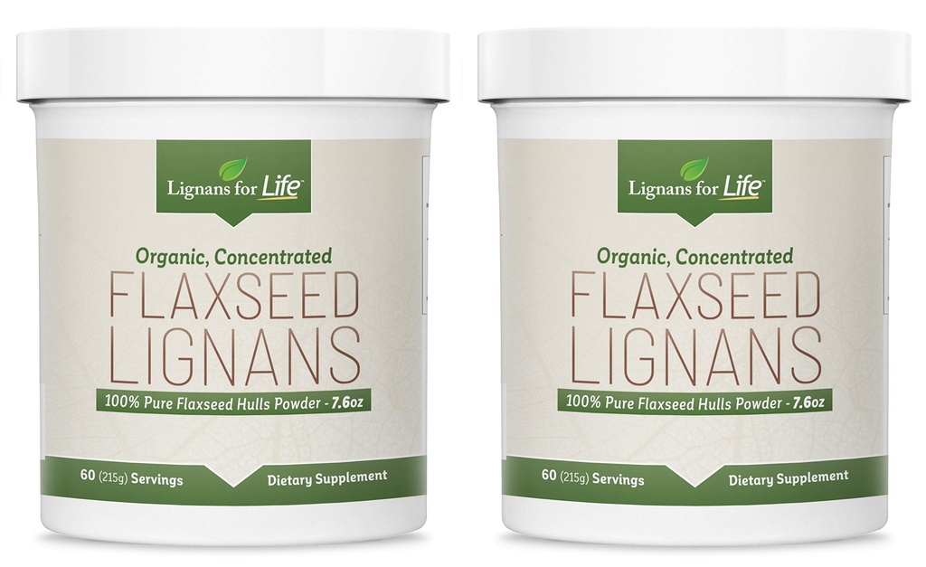 Lignans for Life - Natural luzem grunt Flaxseed Powder - Omega 3 & 6 Kwasy tłuszczowe Napełnione wysokowłókniste przeciwutleniacze - Wsparcie zdrowe serce i włosy, Zdrowy system immunologiczny - 60 Służenie 80mg na zakładkę, 2 Pack