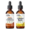 Wild & Organic Ceylon Cynamon Tincture 2 fl oz & Ginger Root Tincture 2 fl oz