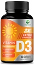 Witamina D3 5000 IU Softgels (125 mcg) - Dodatkowa siła Witaminy D-3 Suplement diety dla kości, zębów, Mięśnie Zdrowie i Wsparcie immunologiczne, Szybkie Absorbcja Mini D Softgel, Non-GMO, Gluten Free - 60 Count
