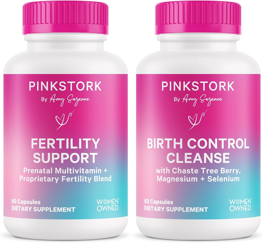 Pink Bocian ciąża Przygotowanie i wsparcie płodności - Vitex, Inositol, Folate - Birth Control Cleanse - 2 Pack