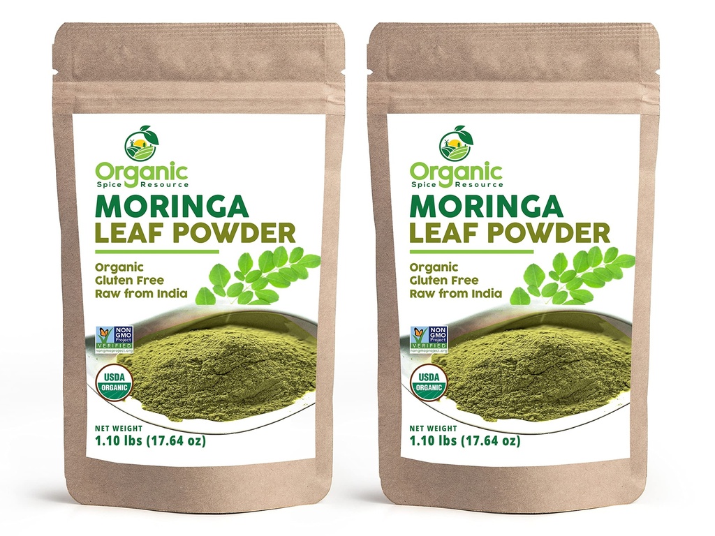 Proszek organiczny Moringa - 35,28 oz 124; Opakowanie 2 mg 124; Organics USDA, Non-GMO, Kosher, Halal, Proszek Moringa Olifera - 100% Surowiec i Naturalny, przez OSR