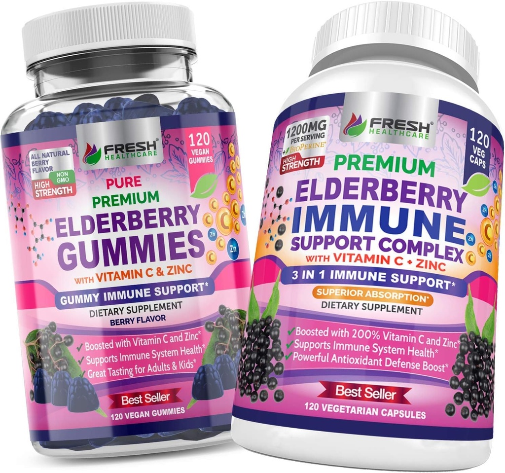 ŚWIEŻE ZDROWIE Gummeje i zespół wsparcia immunologicznego Elderberry