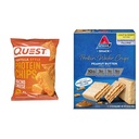 Quest Tortilla Chips Protein (opakowanie po 12) i Atkins Peanut Butter Protein Wafer Crips (opakowanie po 5)