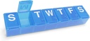 EZY DASE Cotygodniowy (7- Day) Pill Organizator, Medicine Planner, Witamina Organizer Box, Case for Supplements and Fish Oils, Wygodne i łatwe w użyciu średnich kompozycji, Przyjazny podróży, Niebieski, BPA Free