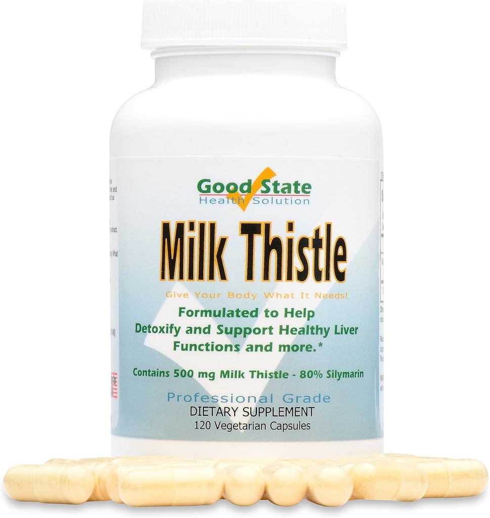 Dobry stan - Wyciąg z mleka Thistle - (500 mg) (80% sylimaryny) (120 kapsułek wegetariańskich)