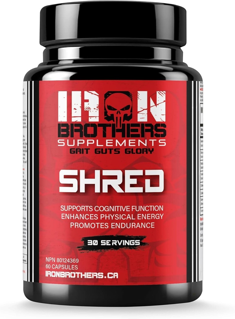 Iron Brothers Supplements Shred dla mężczyzn i kobiet 124; Silny Apetite Suppressant do zarządzania utratą masy ciała 124; Wsparcie Cognitive Function Promotes Endurance Zwiększa energię - spalanie tłuszczu - Redukcja pragnienia