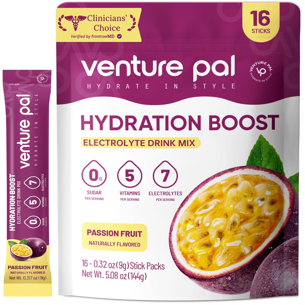 Penture Pal Sugar Free Electrolyte Powder Pakiety - Płynny codzienny IV Drink Mix dla szybkiego nawodnienia & Odzyskiwanie partii 124; 5 Witaminy & 7 Elektrolity 124; Keto Friendly 124; NieGMO 124; Certyfikowany Wegan 124; 16 Sticks