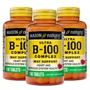 MASON NATURAL Ultra B, 100 Complex, 300, Day Supply, do normalnego wsparcia immunologicznego i metabolizmu energii, 3 Pack